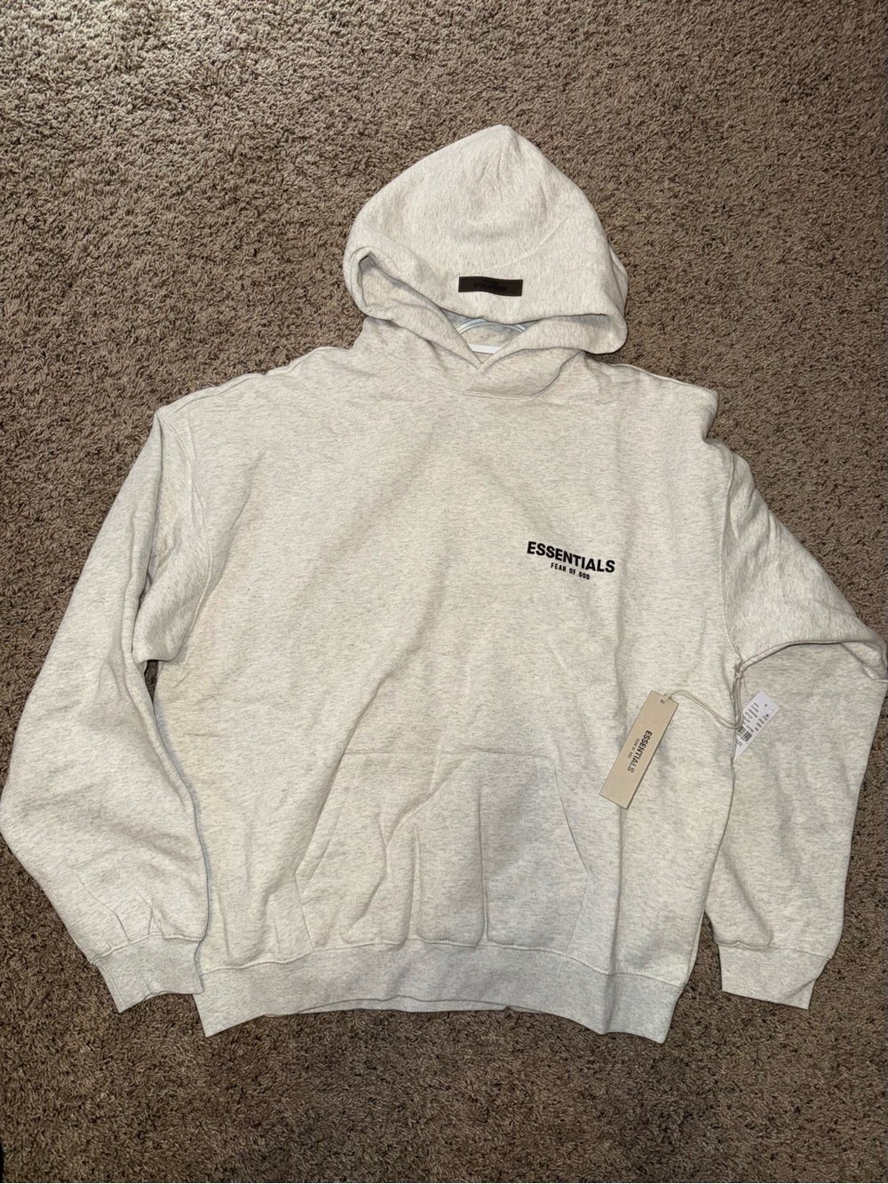 Fear of God ESSENTIALS Light Heather Grey Fleece Hoodie